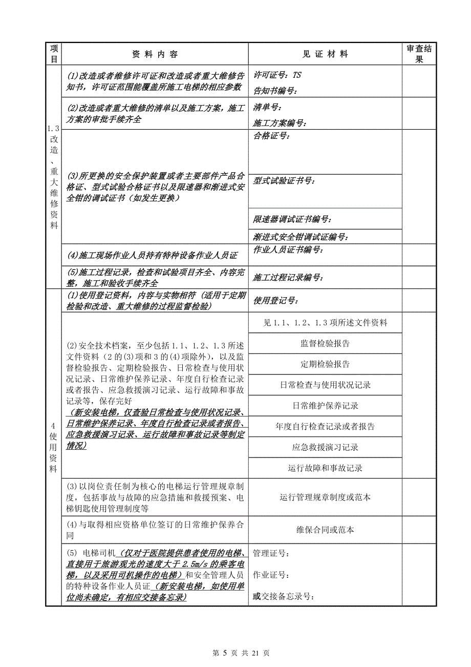 有机房曳引驱动电梯施工自检报告_第5页