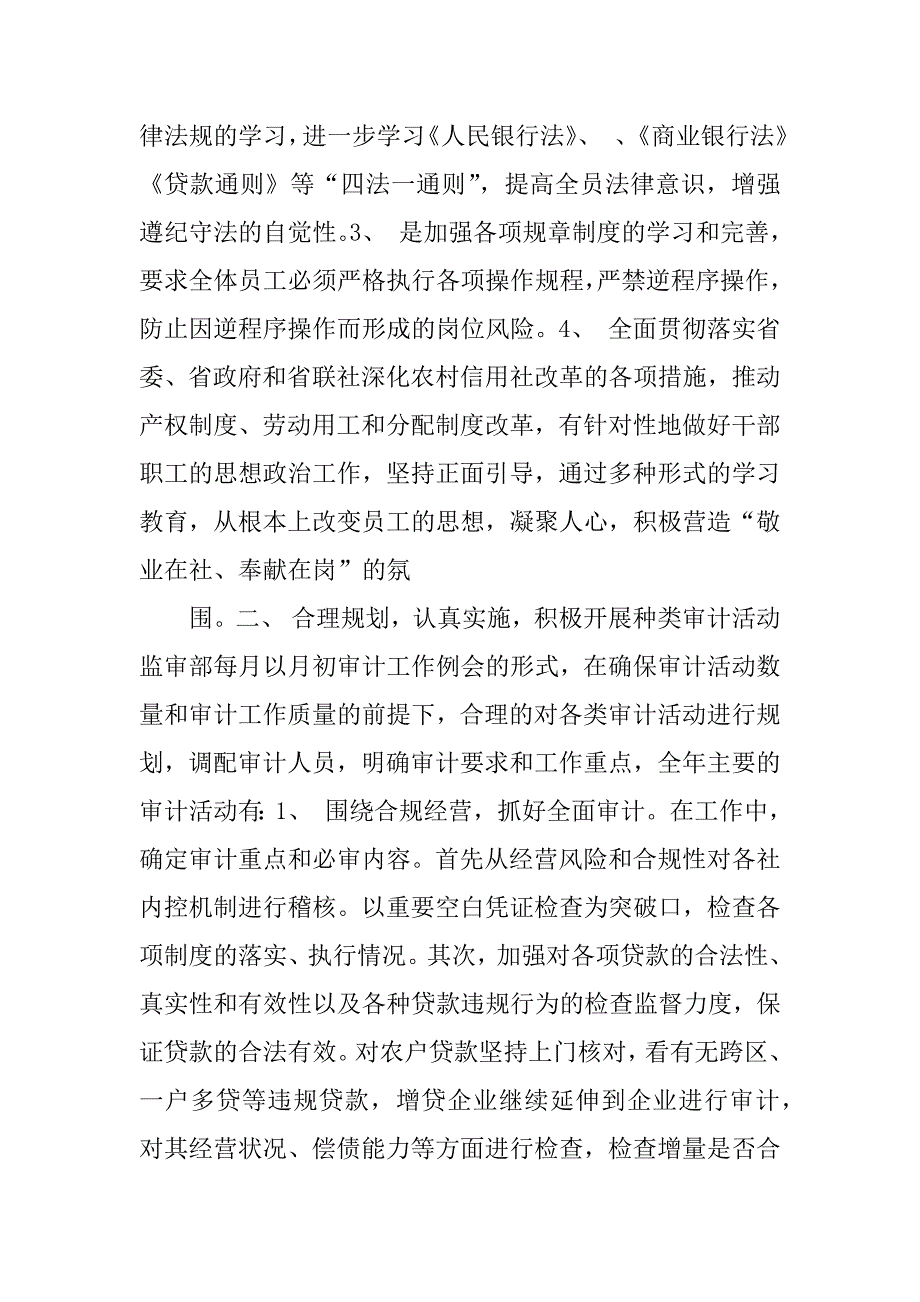 农村信用社审计工作总结_第4页