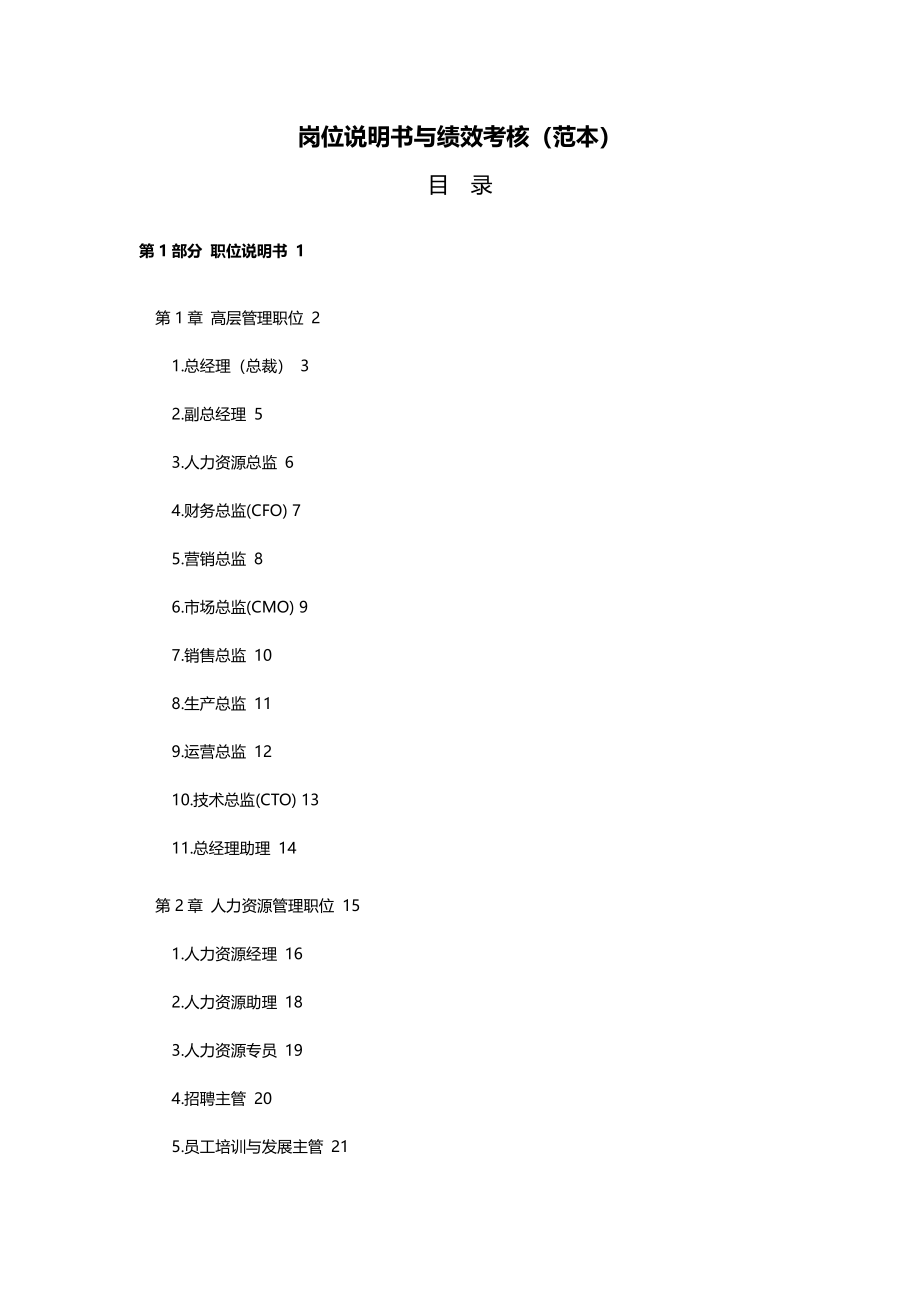 企业岗位说明书与绩效考核范本(HR总监专享)a_第1页