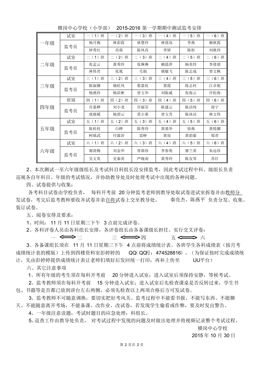 2015-2016学年第一学期期中测试评价方案(已改好)_第2页