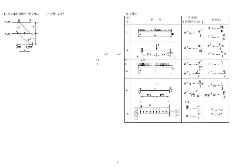 11-12-2结构力学(1)试卷B卷(wd)_第5页