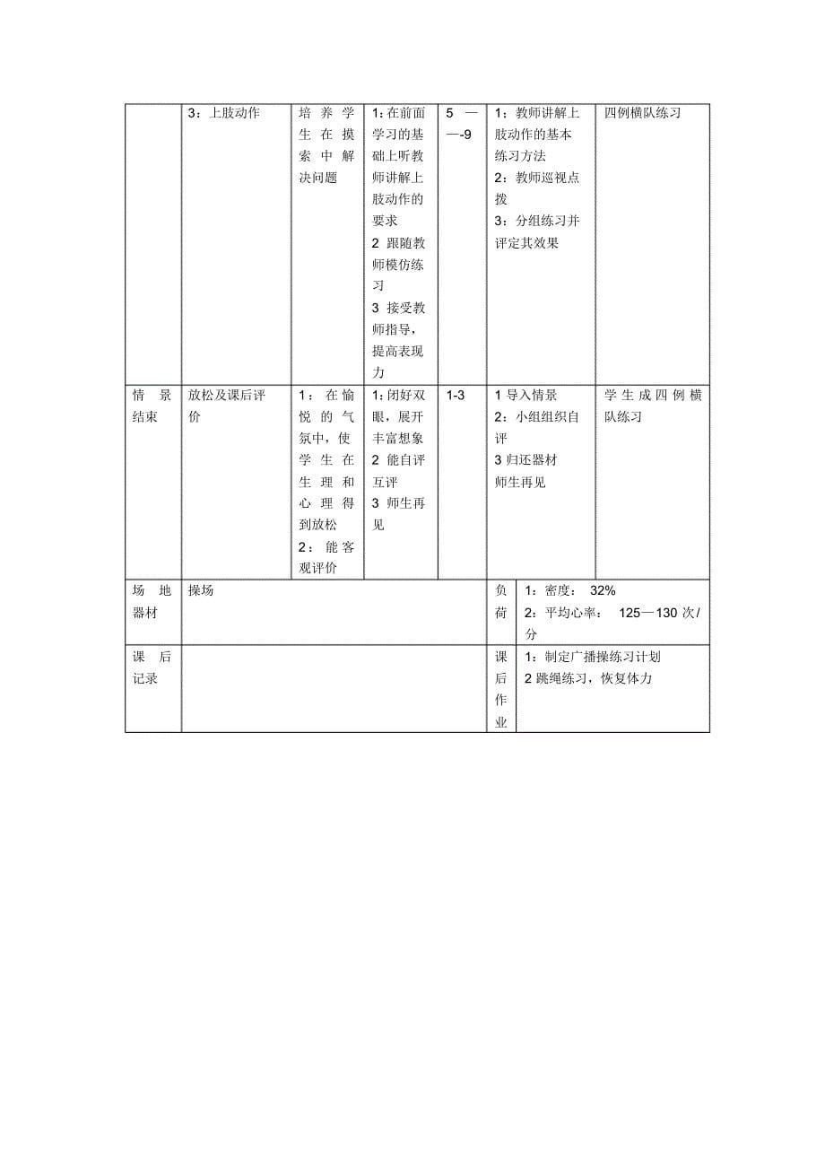 七年级体育广播操教案_第5页