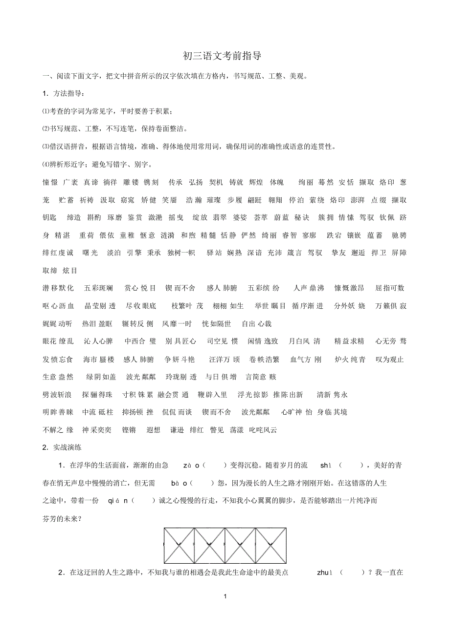 中考语文考前辅导精简版_第1页