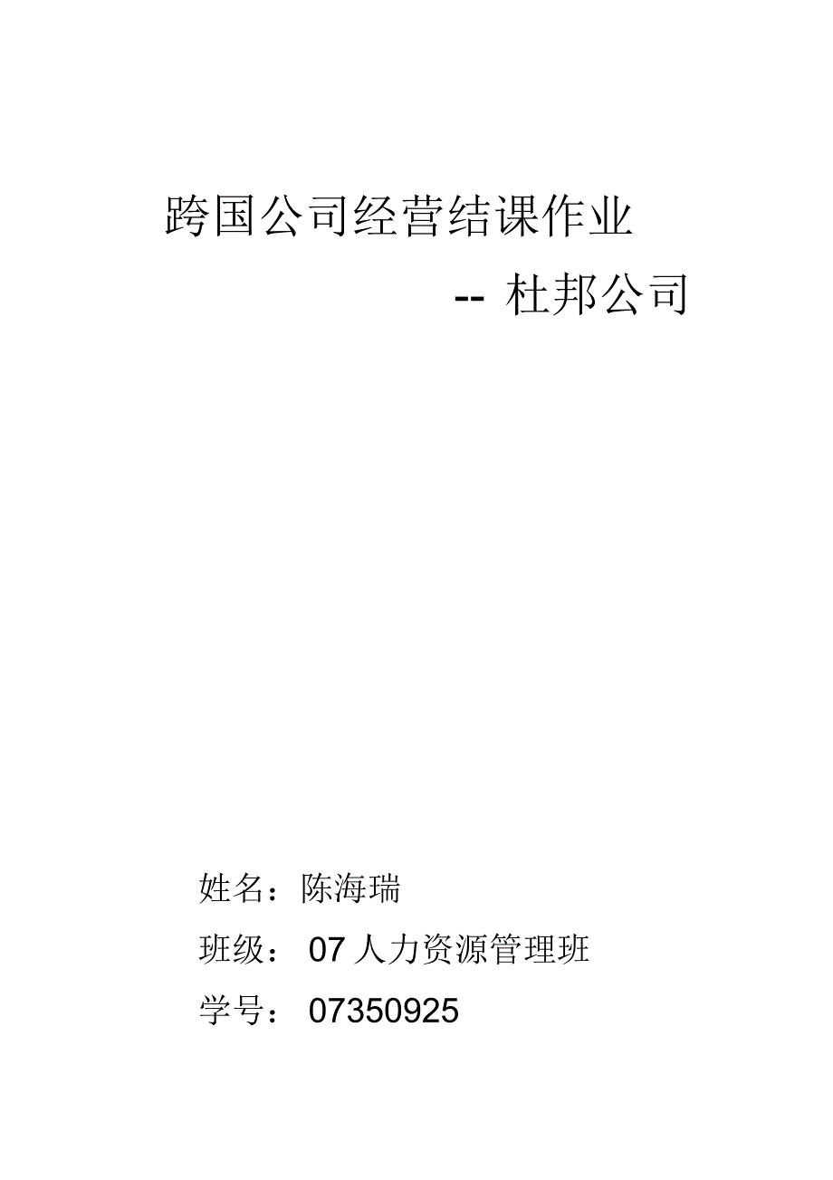 跨国——杜邦公司_第1页