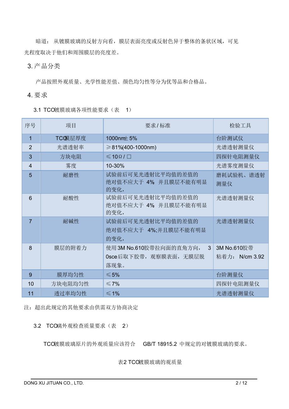 TCO镀膜玻璃品质控制标准_第2页