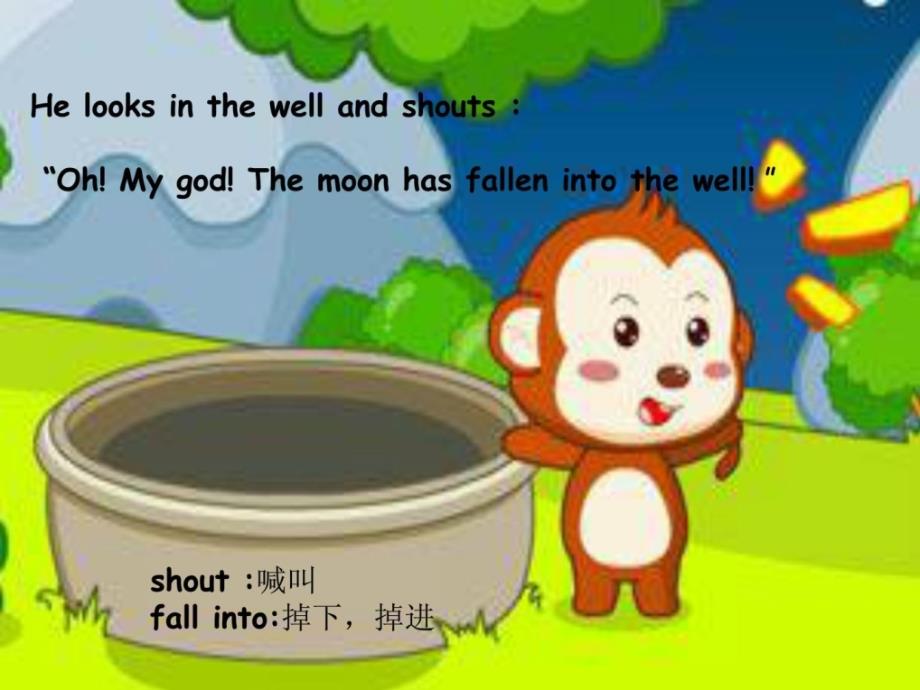 猴子捞月亮 小学六年级英语monkeys fishing for the _第4页