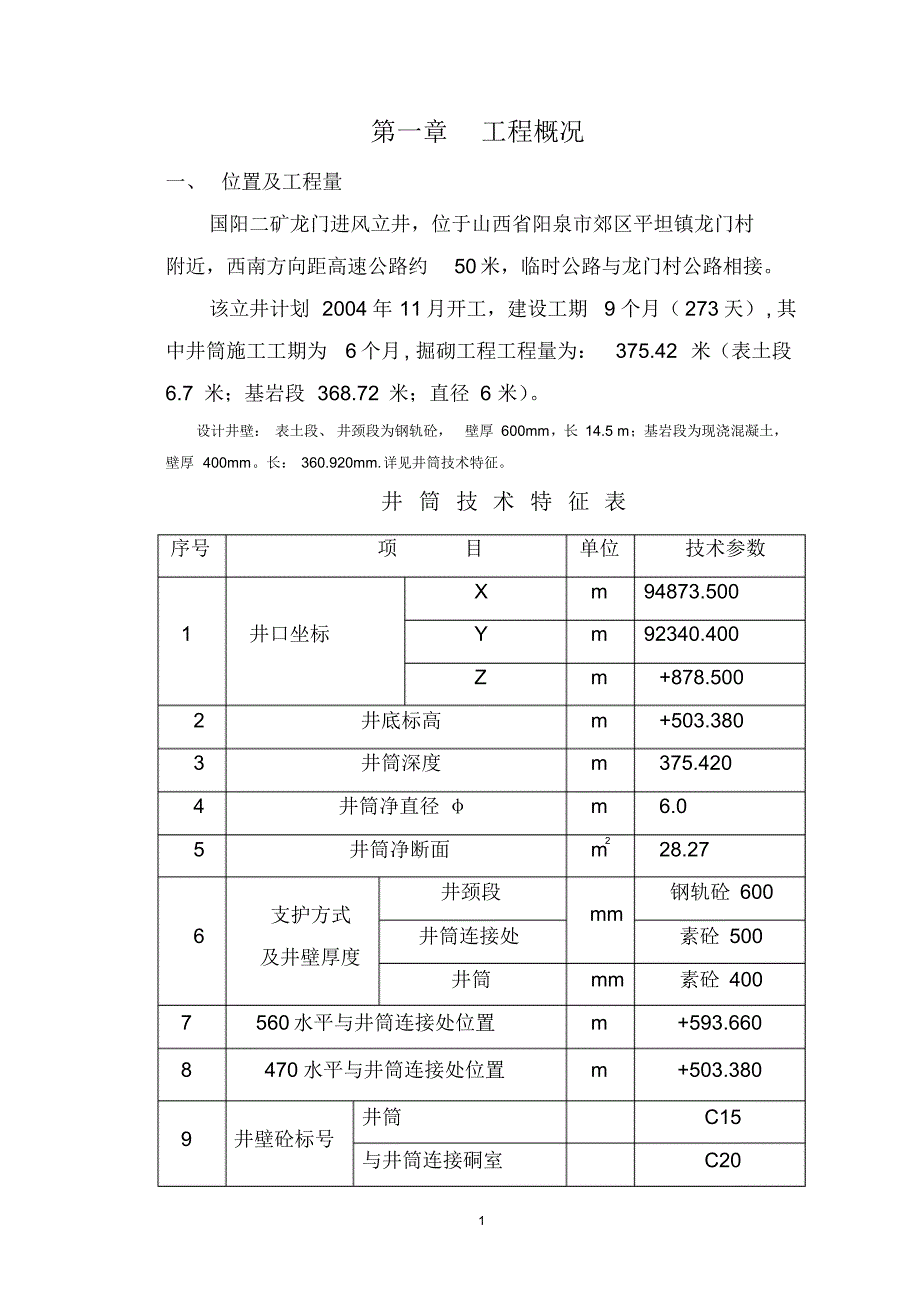 龙门进风井施工组织设计_第1页