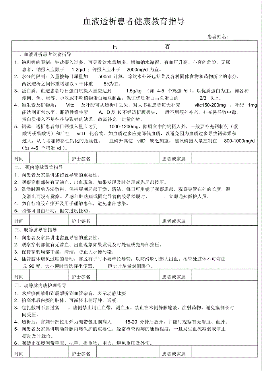 透析室入科宣教指导_第1页