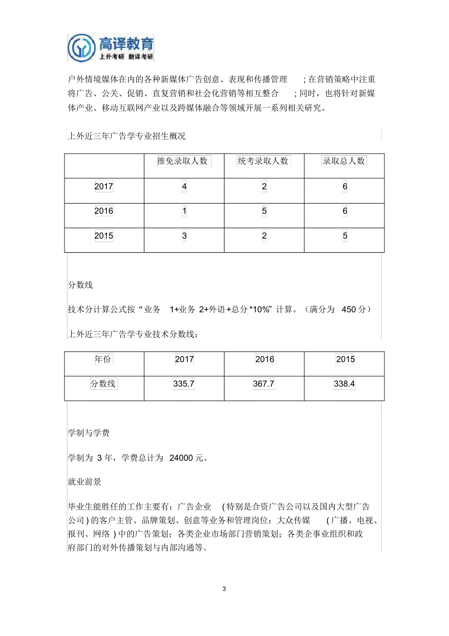 上海外国语大学广告学专业考试科目_第3页