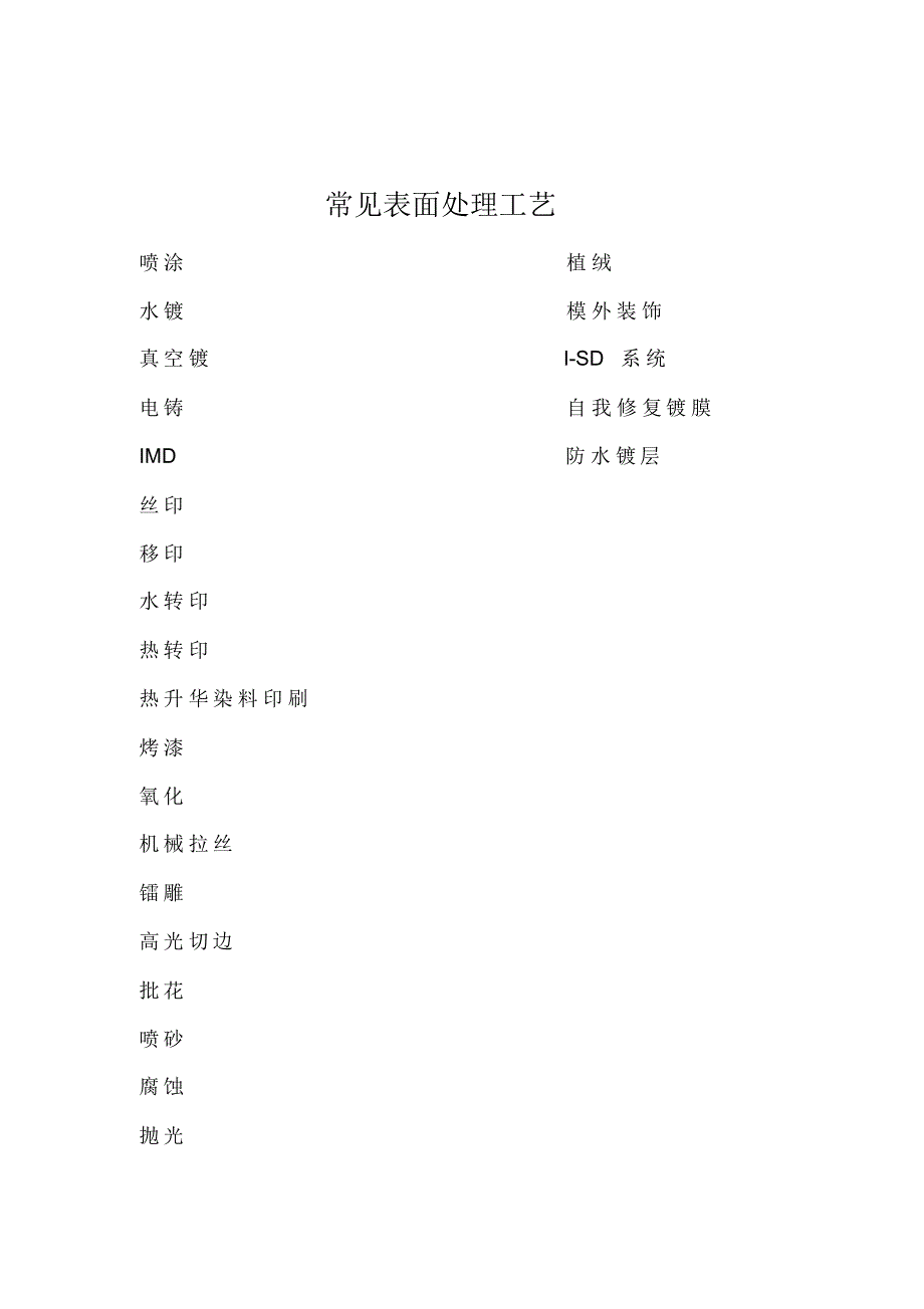 产品表面处理工艺(个人总结版)_第1页