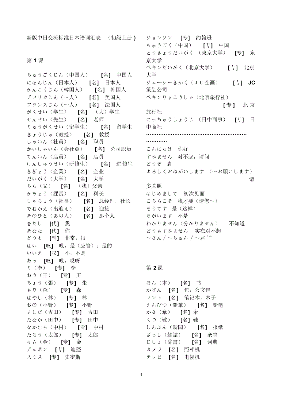 新日语等级考试_N3_级别词汇_第1页