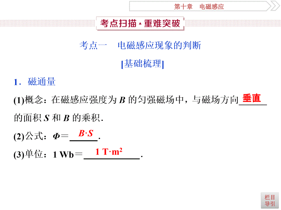 2019届高考物理（人教新课标版）一轮复习课件：第10章 电磁感应 1 第一节 _第4页