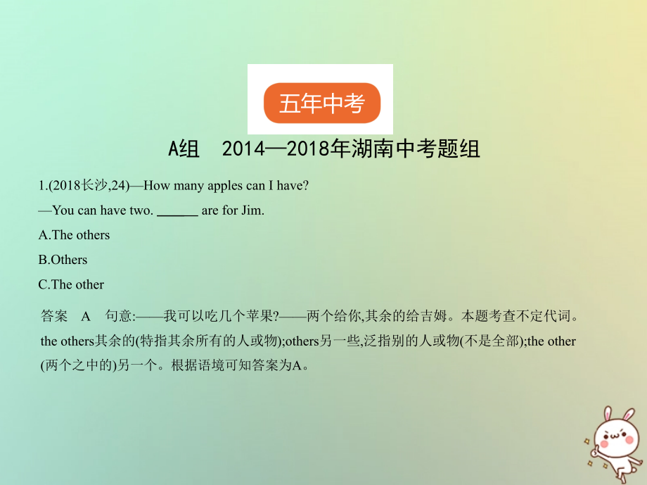 （湖南地区）2019年中考英语复习 专题二 代词（试卷部分）课件_第2页