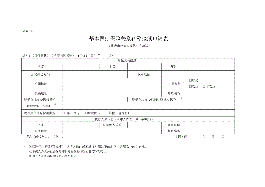 基本医疗保险关系转移接续申请表[1]_第1页