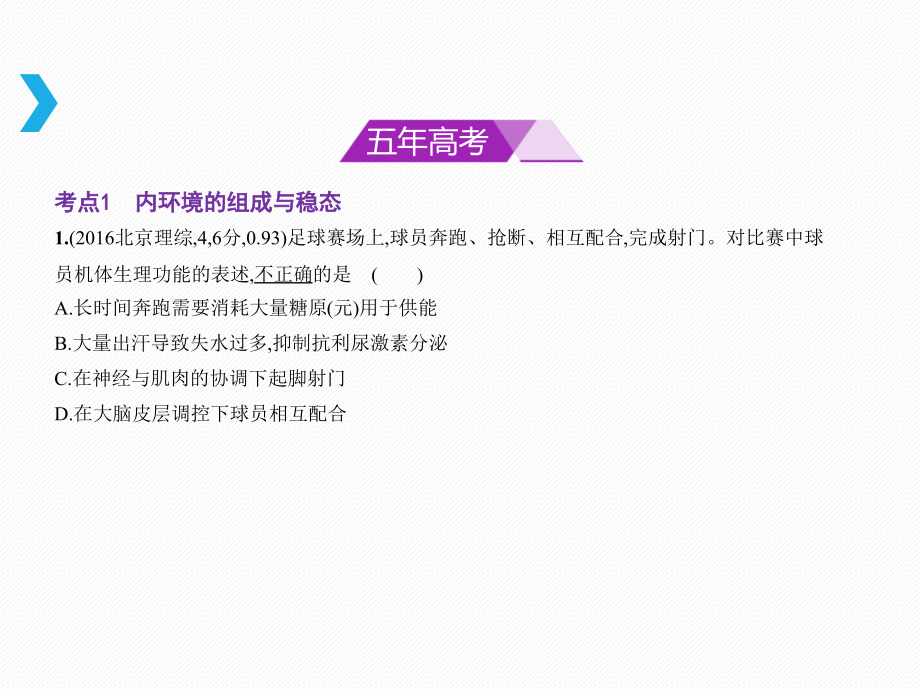 2019版高考生物（新课标i）b版课件：专题16　人体内环境的稳态与调节 _第2页