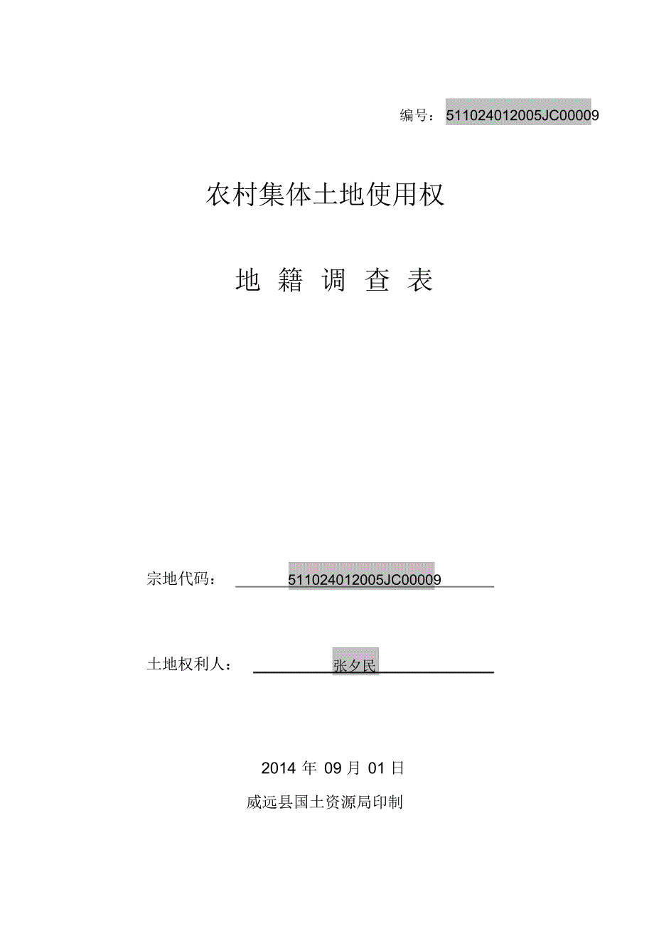地籍调查表(宅基地)模板-82年以前的_第1页