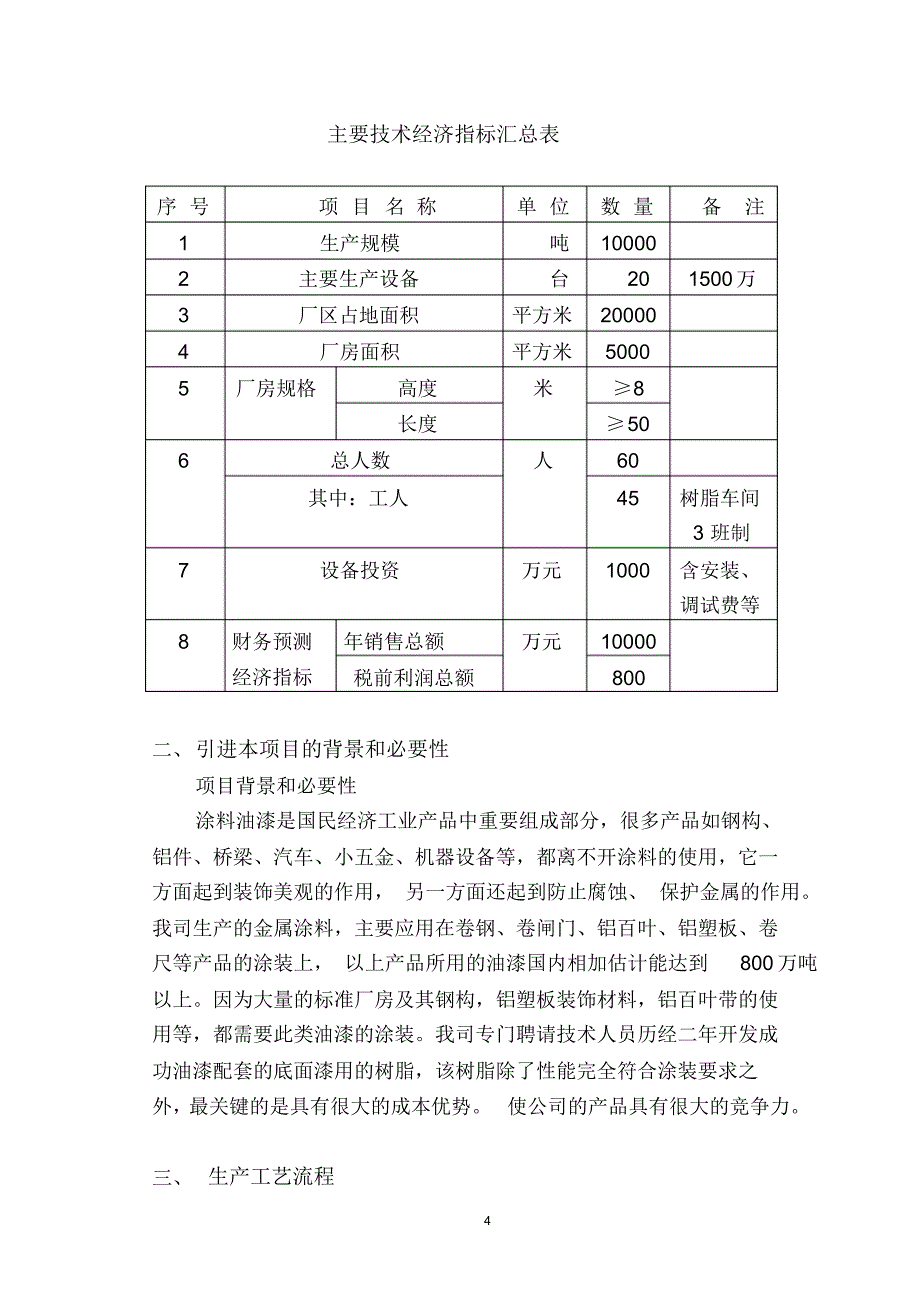 关于建设年产10000吨树脂涂料生产设备_第4页