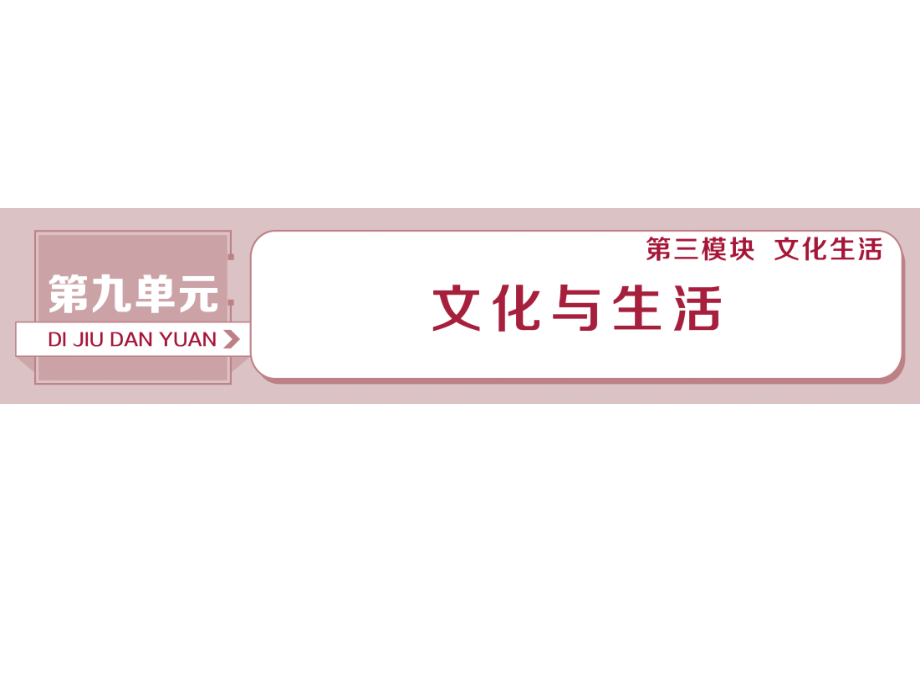 2019届高考政治（人教新课标版）一轮复习课件：第9单元 文化与生活 1 第二十一课 _第1页