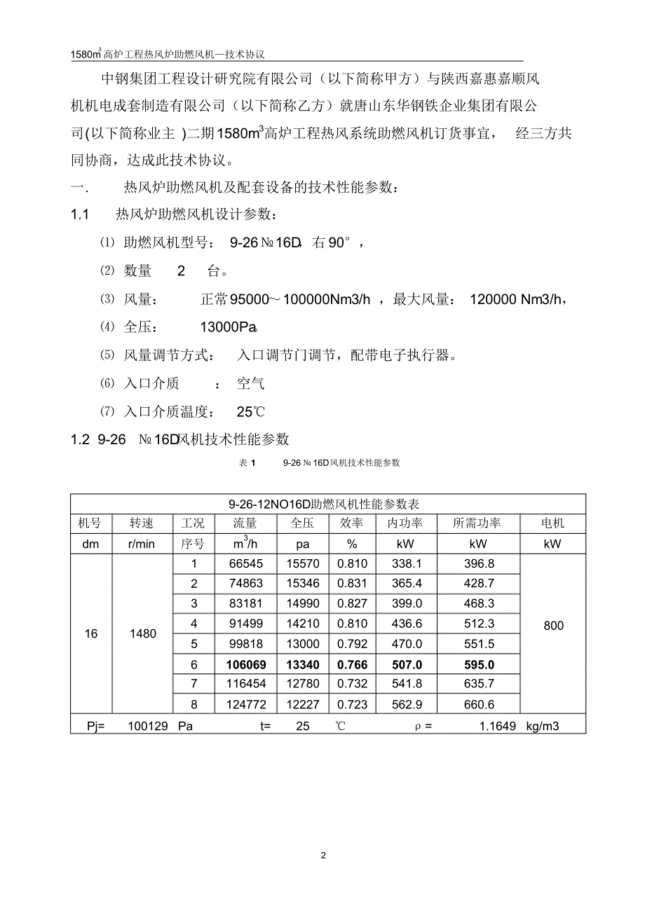 助燃风机9-26NO16D技术协议(终)_第2页