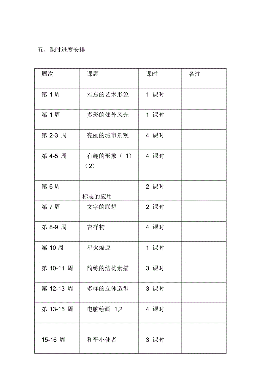 江西版六年级美术上册计划、教案_第3页