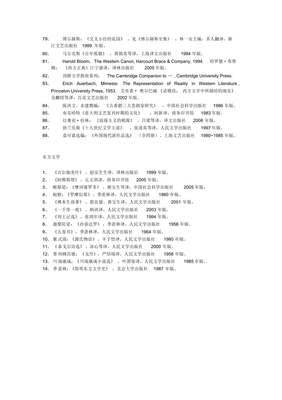 武汉大学外国文学史阅读书目_第3页