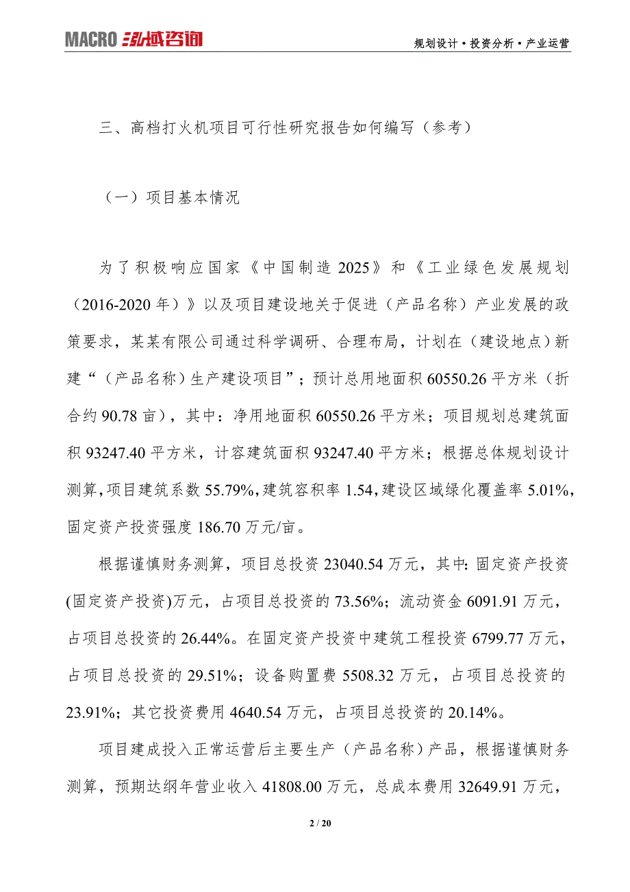 高档打火机项目可行性研究报告（编写目录及大纲）_第2页