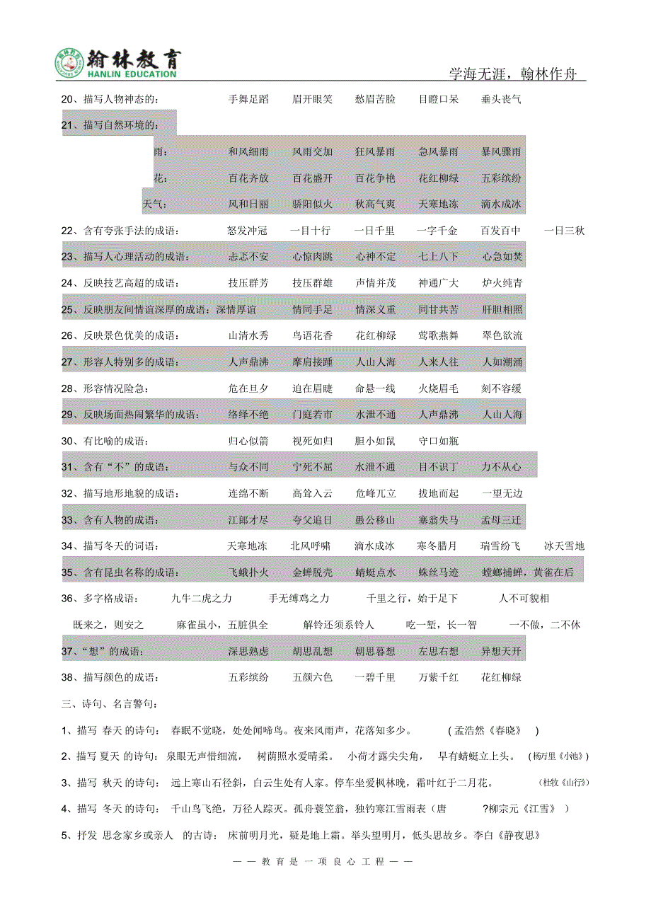 小学六年级语文升学考试总复习一_第2页