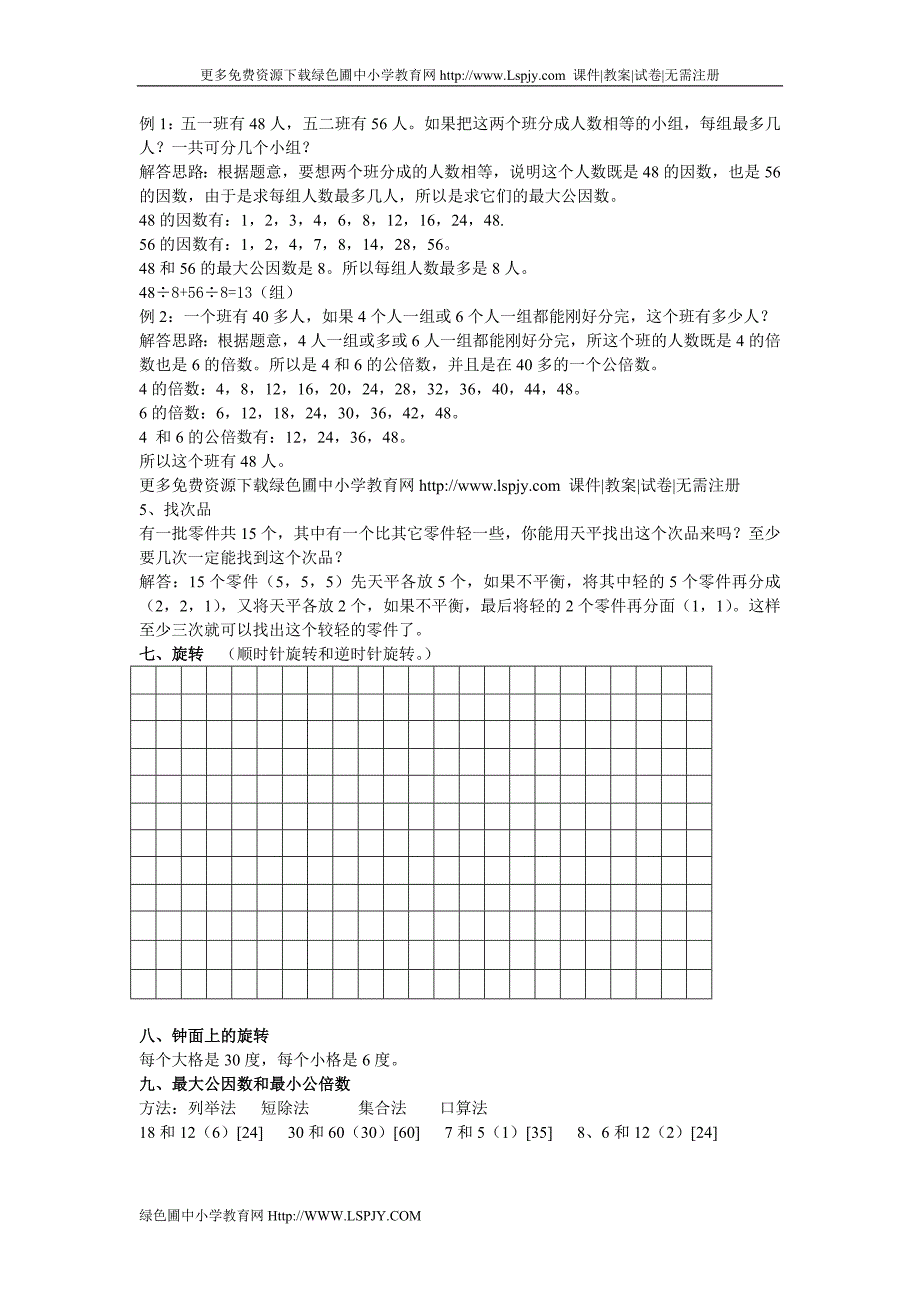 五年级下学期数学期末总复习资料知识点归纳_第4页