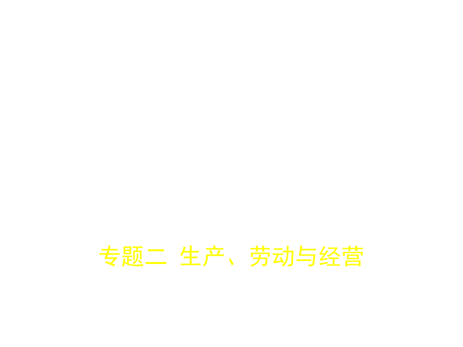 2019版高考政治一轮复习（江苏用b版）课件：专题二　生产、劳动与经营 _第1页