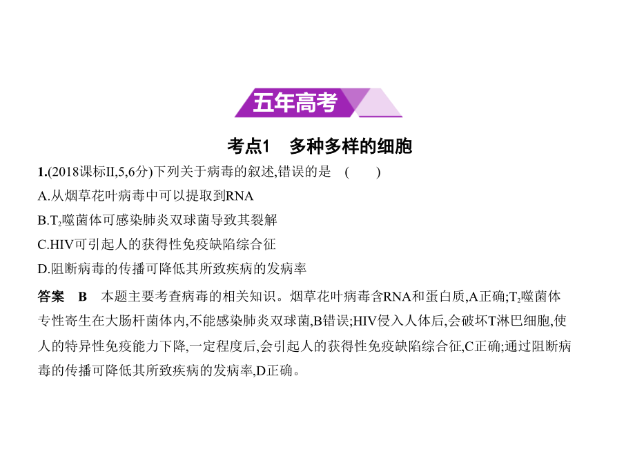 2019版高考生物一轮（全国3卷b版）课件：专题2　细胞的结构与功能 _第2页