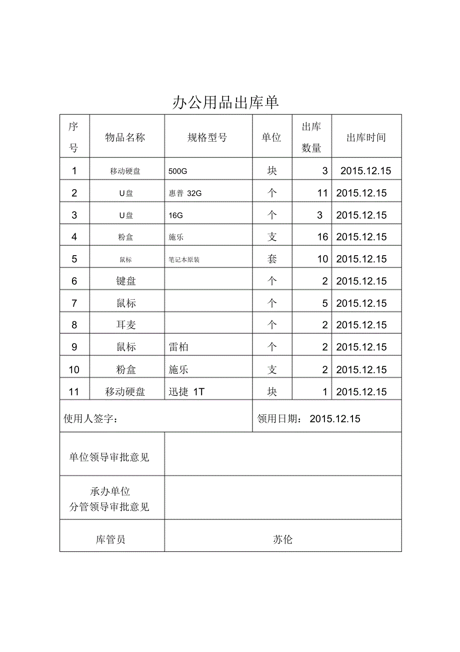 办公用品入出库单_第3页