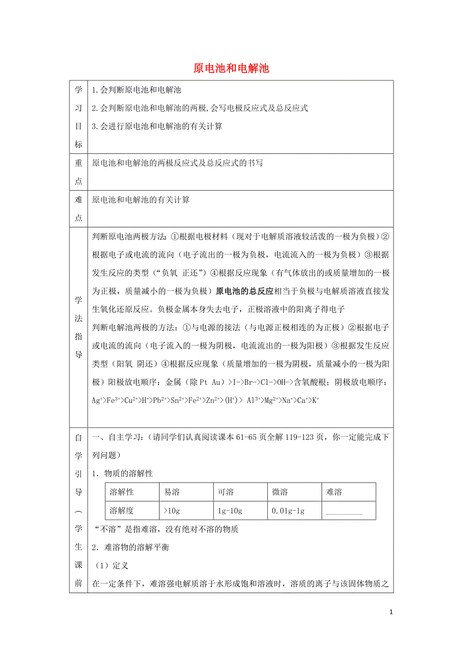 辽宁省抚顺市高中化学 第四章 电化学基础 4.3 原电池和电解池导学案（无答案）新人教版选修4_第1页