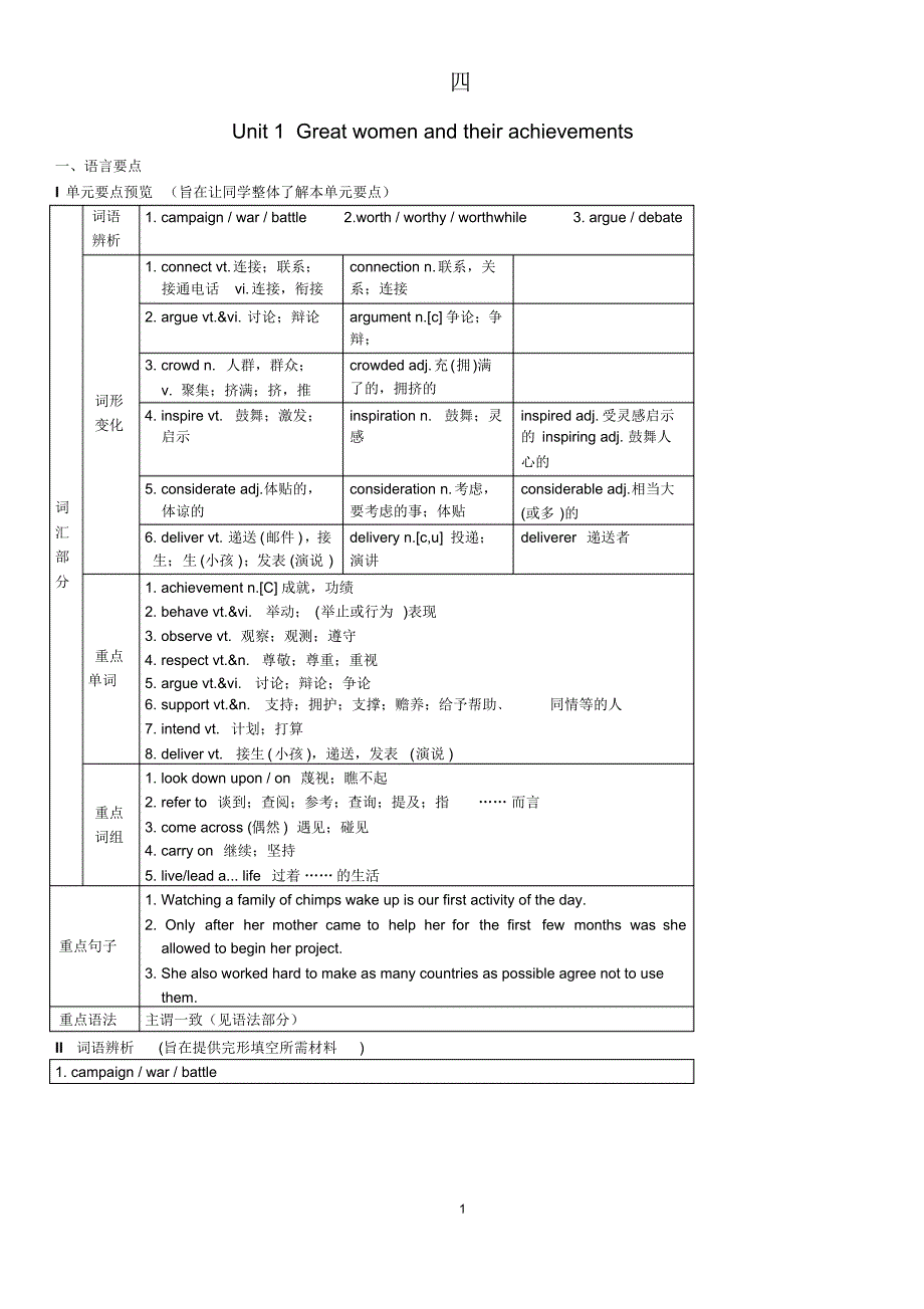 unit四高一必修四unit4学案(教师版)_第1页