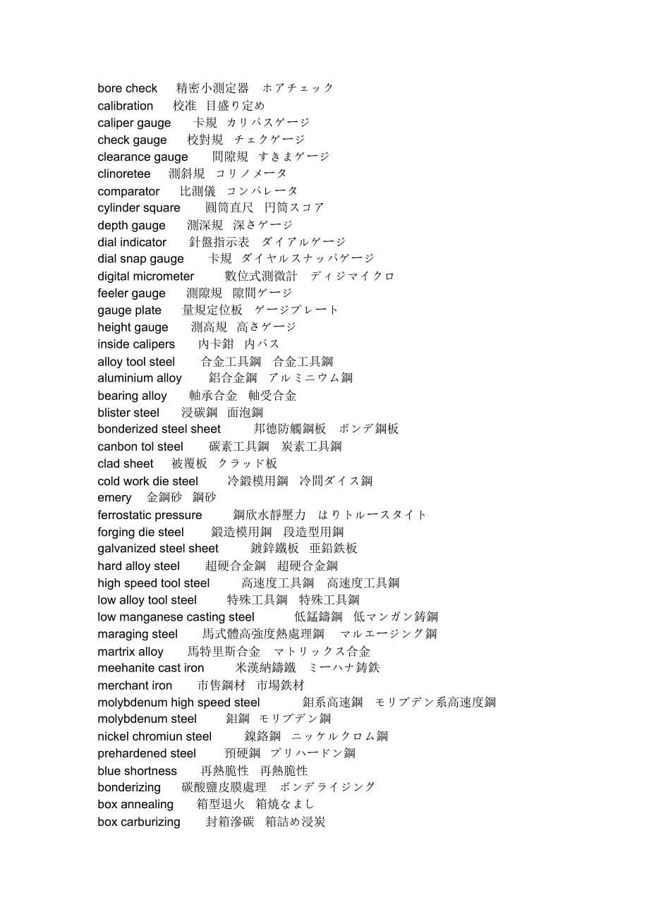 模具用英语日语_第5页