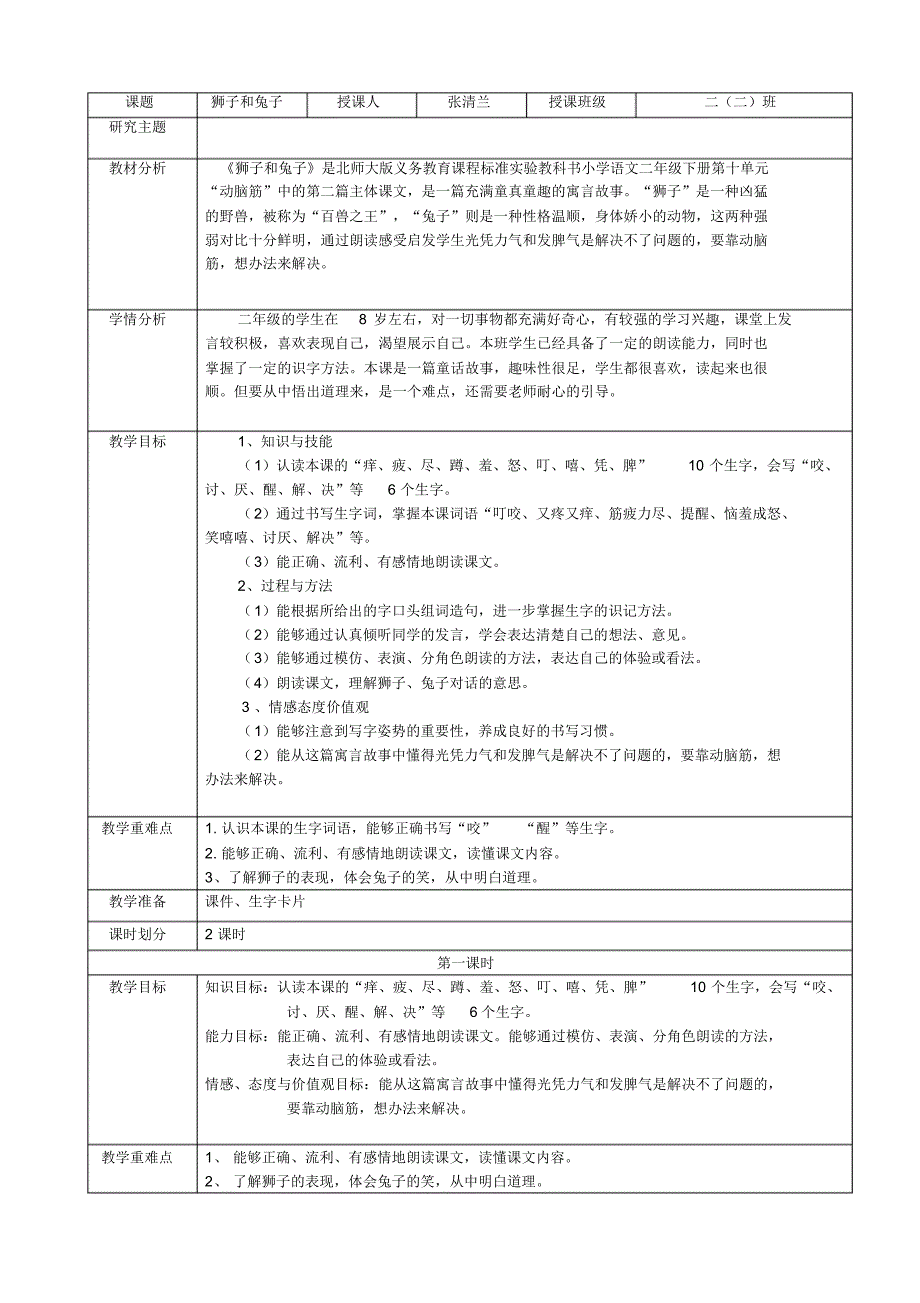 张清兰《狮子和兔子》_第1页