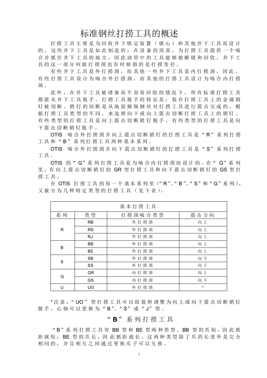 标准钢丝打捞工具的概述_第1页