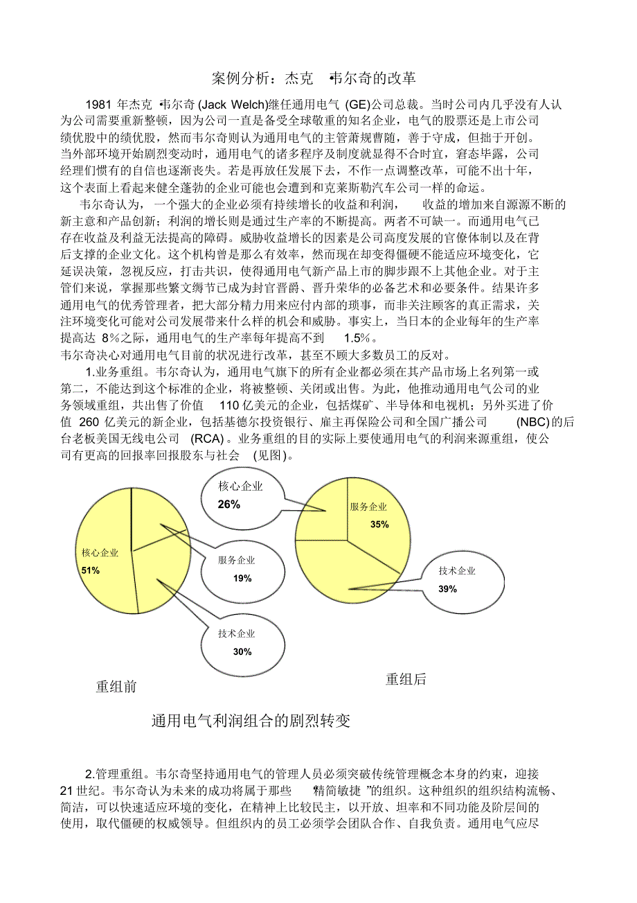 案例分析：杰克·韦尔奇的改革_第1页