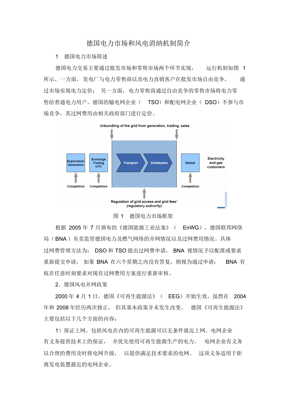 德国电力市场和风电消纳机制简介_第1页