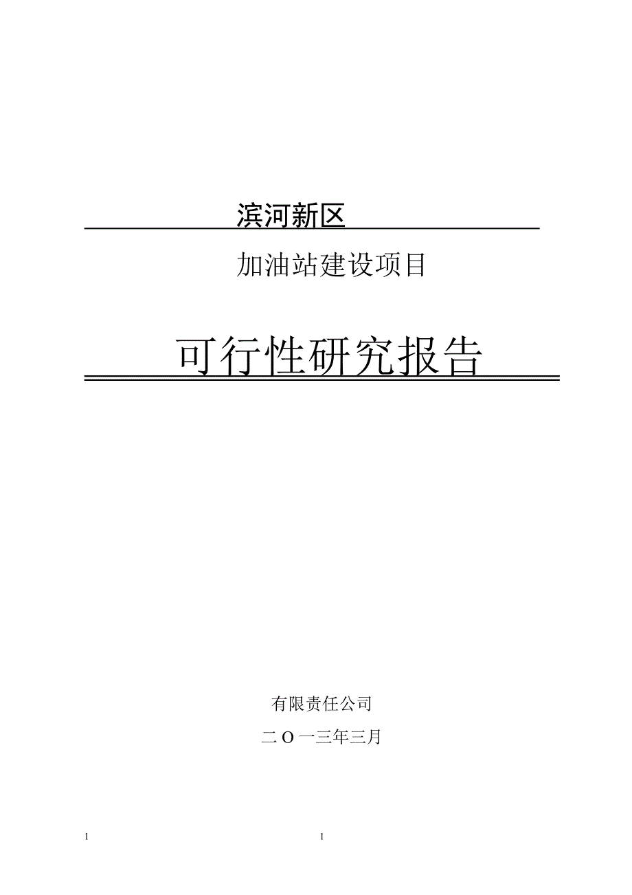 滨河新区加油站可行性研究报告_第1页