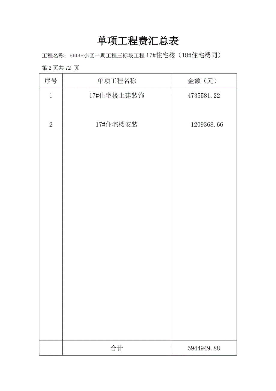 工程量清单实例(11层全剪住宅)_第4页