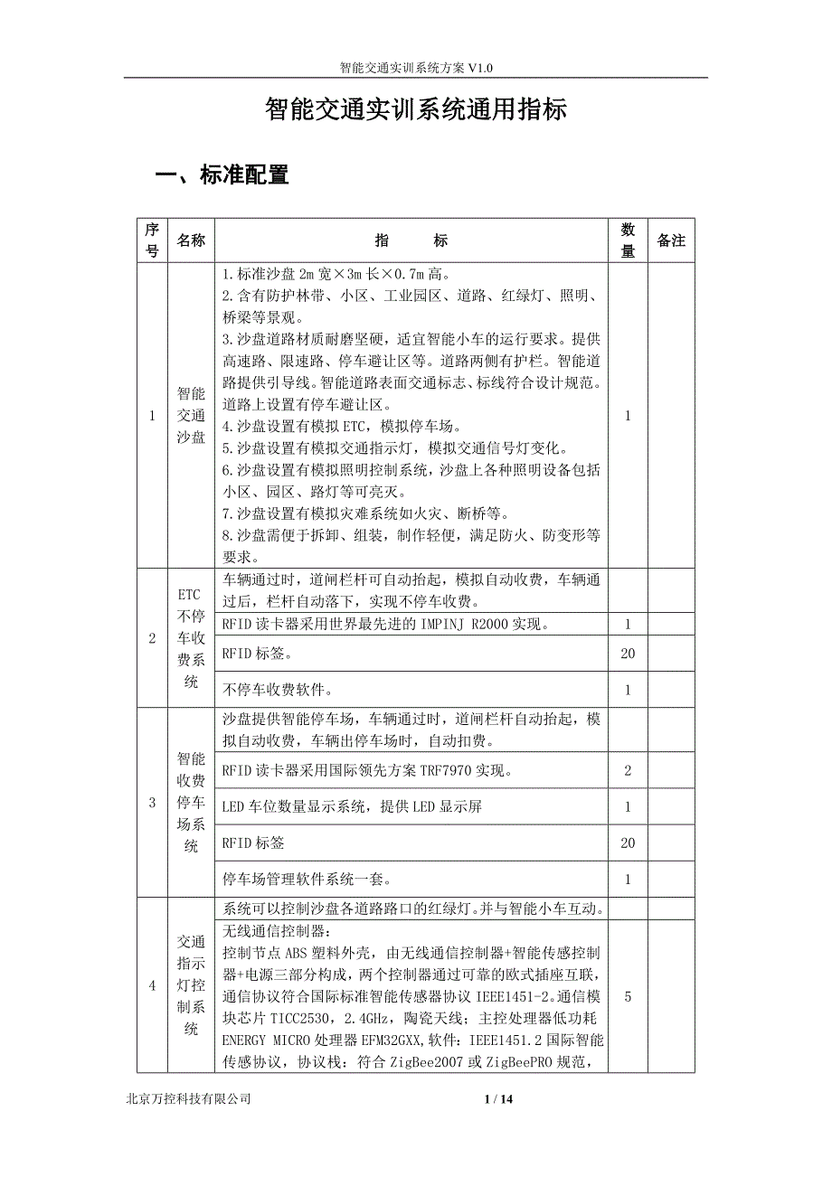 智能交通实训系统配置_第1页