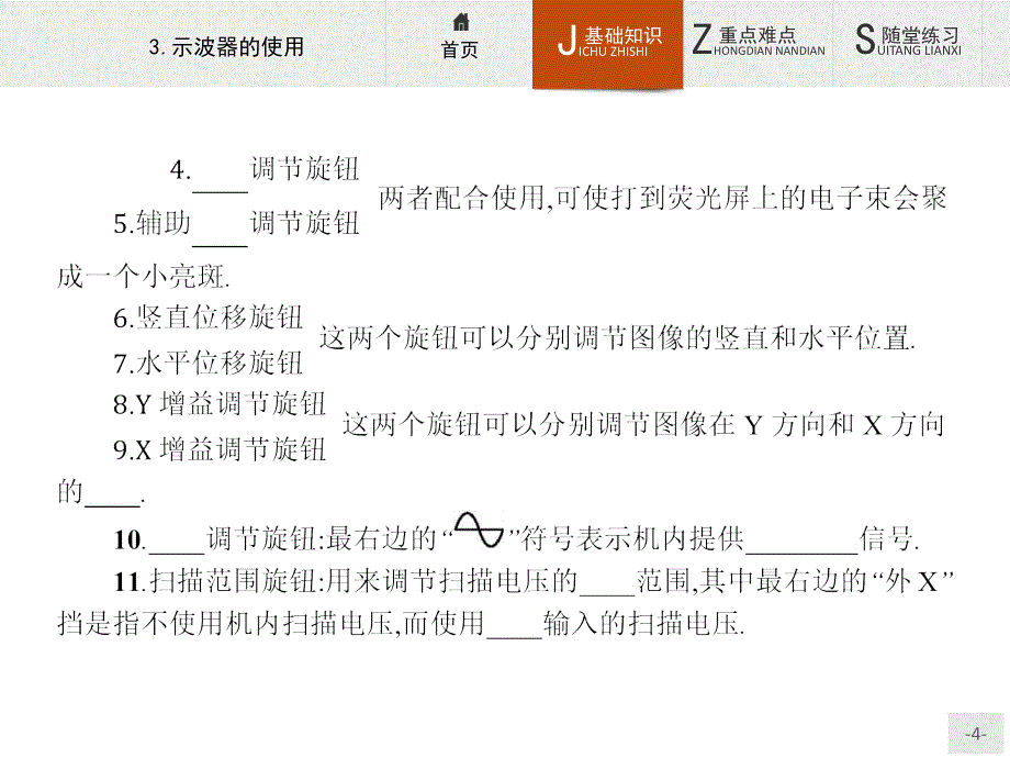 2015-2016学年教科版选修3-2：2.3 示波器的使用 课件_第4页