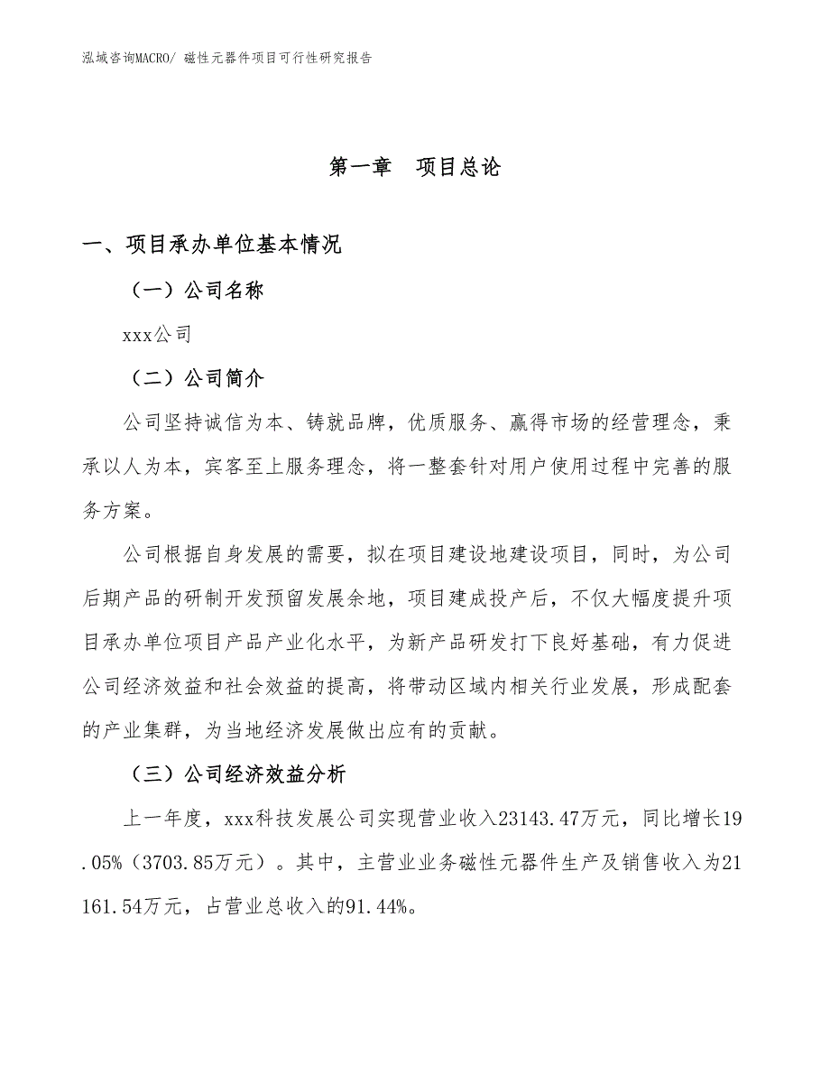 （参考模板）磁性元器件项目可行性研究报告_第4页