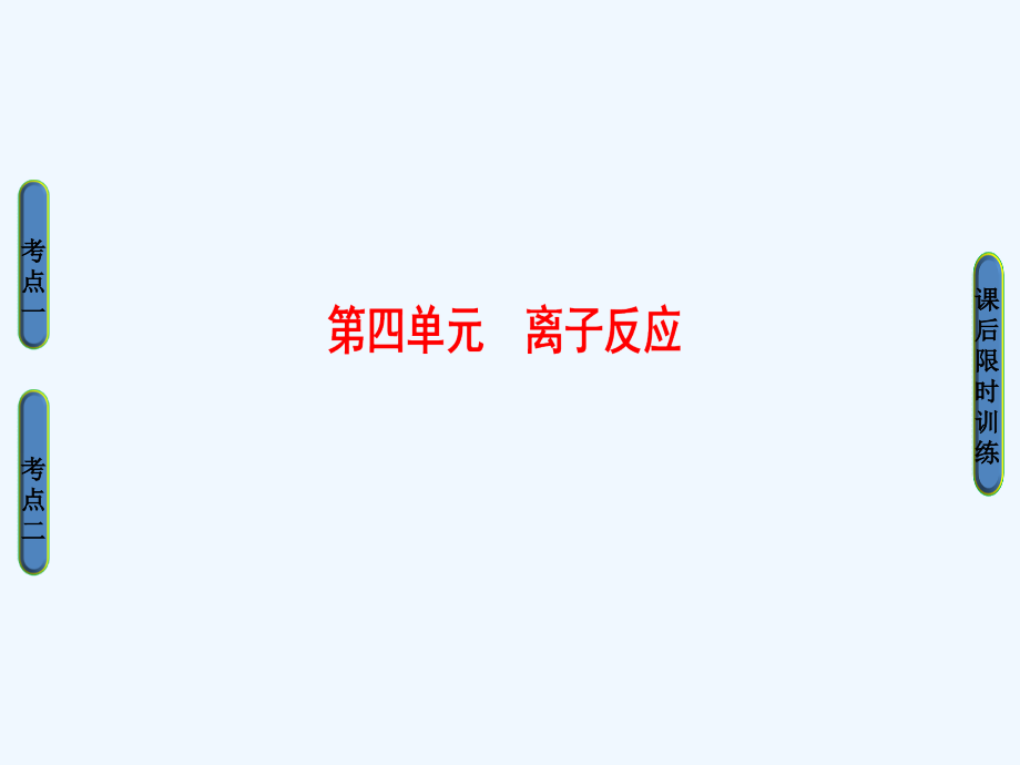 2018版浙江省高考化学人教版一轮复习专题课件：专题2 第4单元 离子反应_第1页