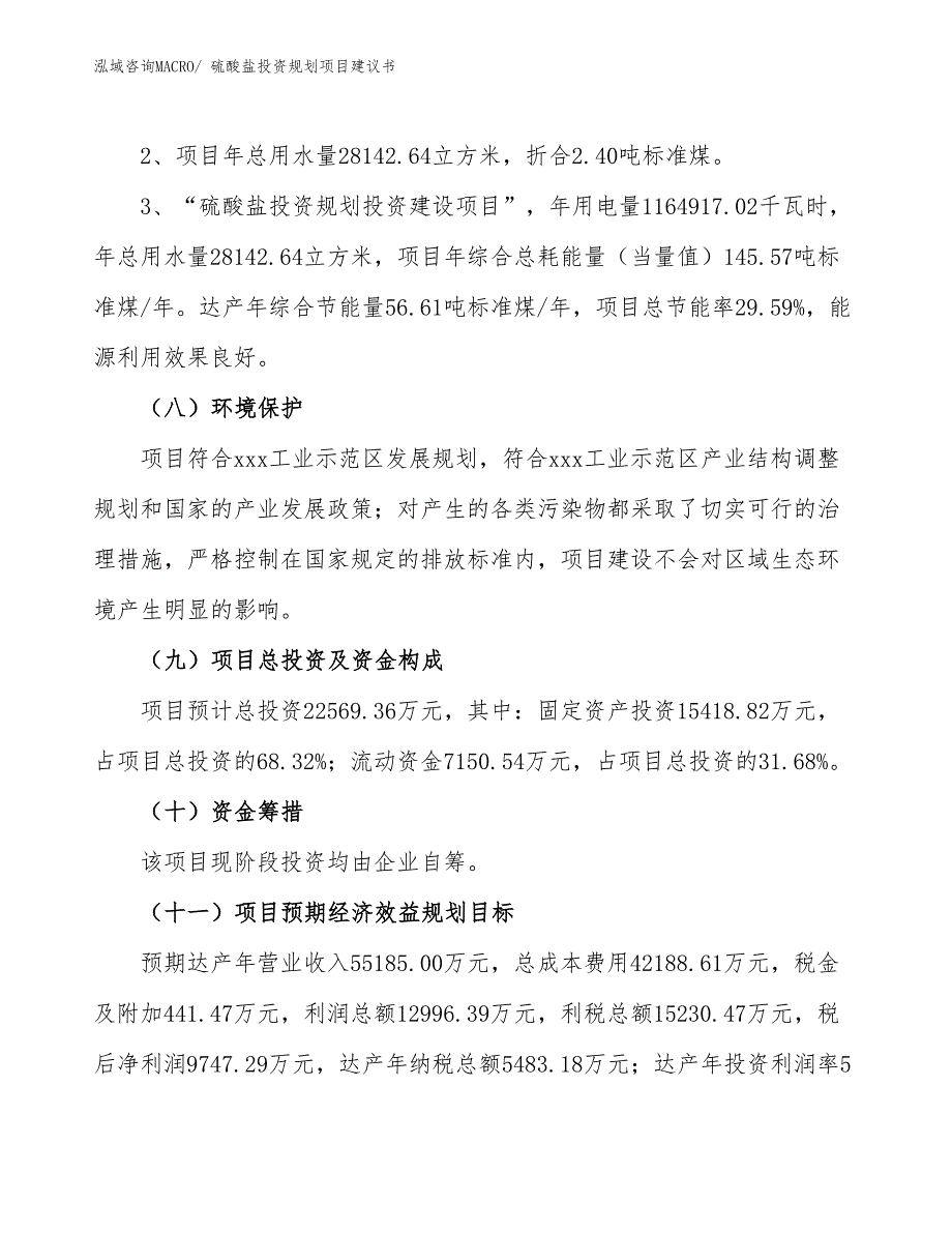 （规划说明）硫酸盐投资规划项目建议书_第4页