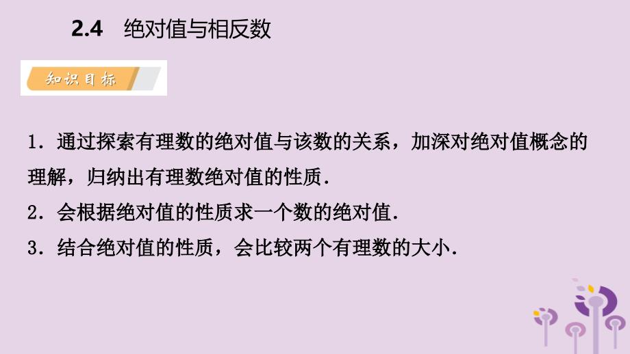 2018年秋七年级数学上册 第二章 有理数 2.4 绝对值与相反数 2.4.3 有理数的大小比较导学课件 （新版）苏科版_第3页