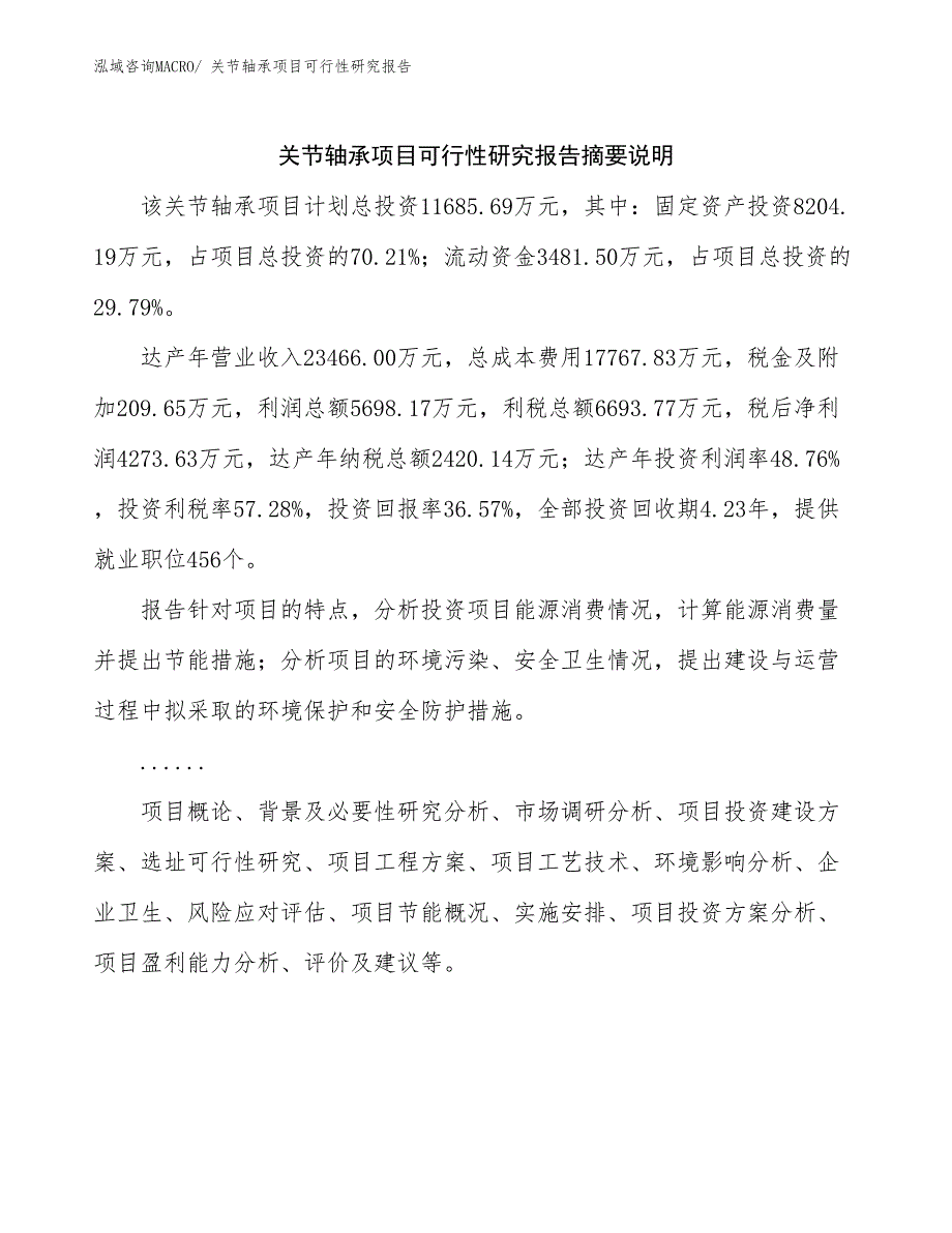 （参考模板）关节轴承项目可行性研究报告_第2页