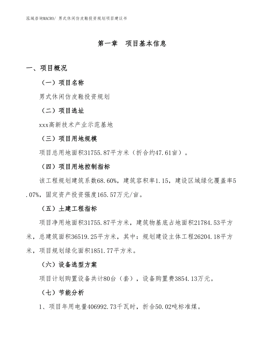 （规划设计）男式休闲仿皮鞋投资规划项目建议书_第4页