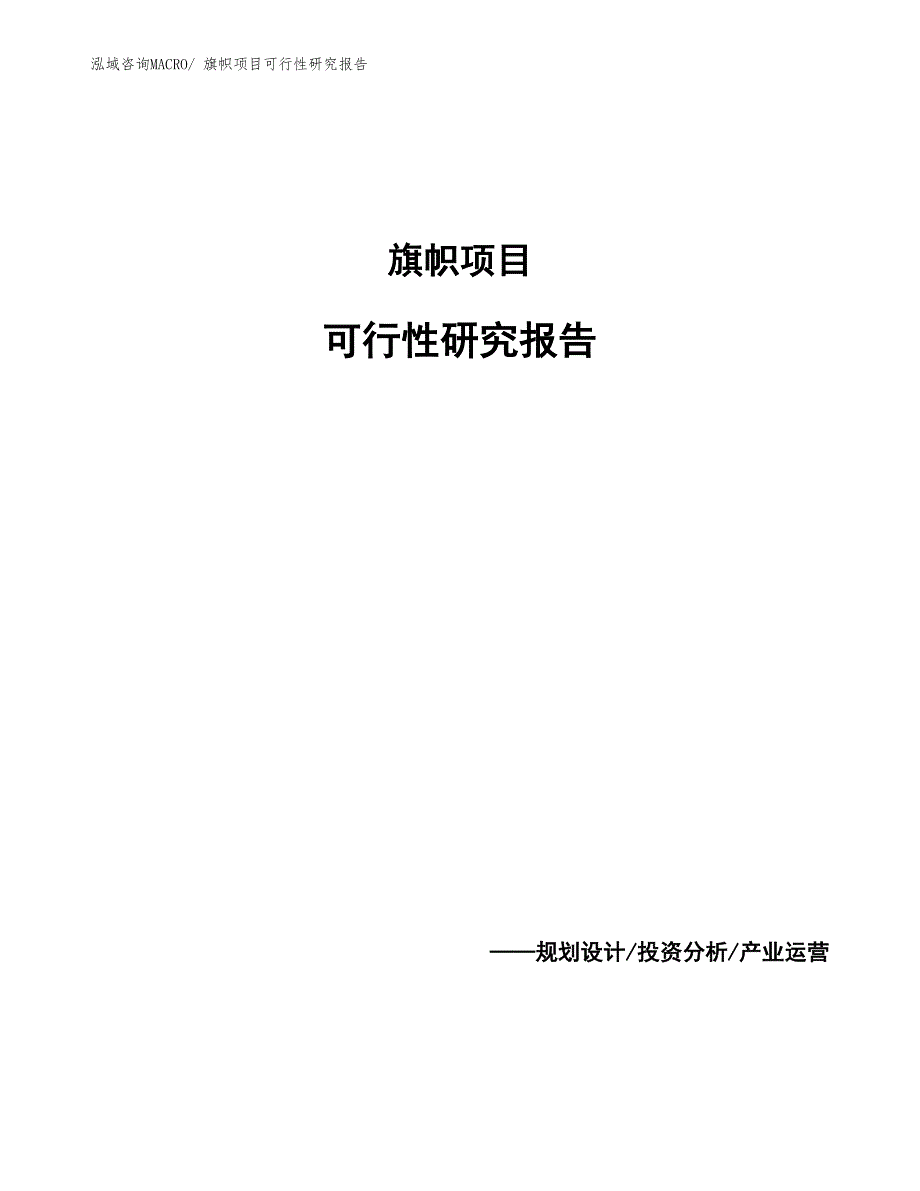 （参考模板）旗帜项目可行性研究报告_第1页