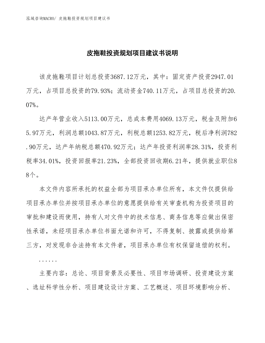 （立项申请）皮拖鞋投资规划项目建议书_第2页